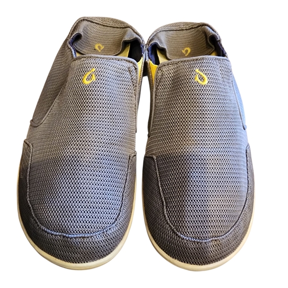 Olukai Nohea Mesh Shoes Mens Grey White Loafers Slip On Sneakers Sz 11 main image 4
